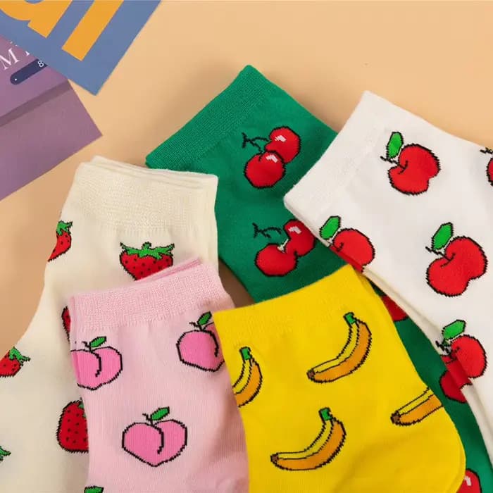Chaussettes en coton Kawaii pour femmes, drôle, fruits gels, citron, Harvey, Harajuku, coloré, mignon, équipage, femme, fournisseur, livraison directe