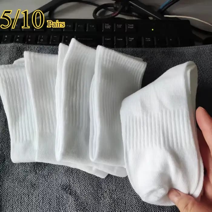 5/10 paires de chaussettes mi-longues pour hommes