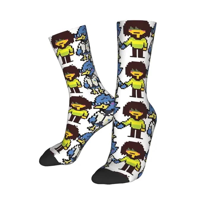 Berdly et Kris chaussettes Deltarune bas modernes femmes hommes doux respirant