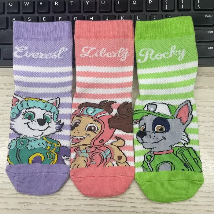 Paw Patrol – ensemble de chaussettes tricotées pour bébé, 100% authentiques, printemps-automne et été, Skye Everest Liberty Chase Marshall Rubble Rocky Age 3-7T