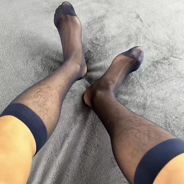 Hommes Translucide Tube Chaussettes Classique Respirant Ultra Mince Exotique Chaussette Homme Entreprise Formel Affaires Robe Bas Transparent
