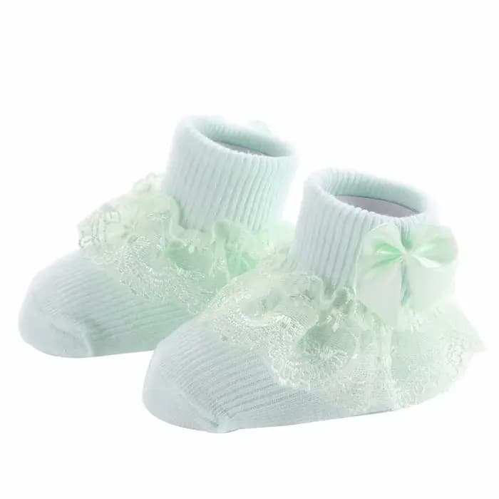 Chaussettes en coton avec nœud en dentelle pour bébé fille