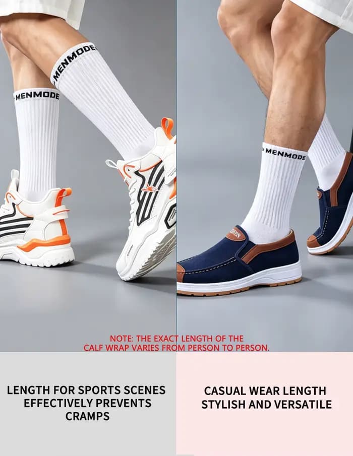 Chaussettes mi-mollet en tissu éponge blanc pour homme