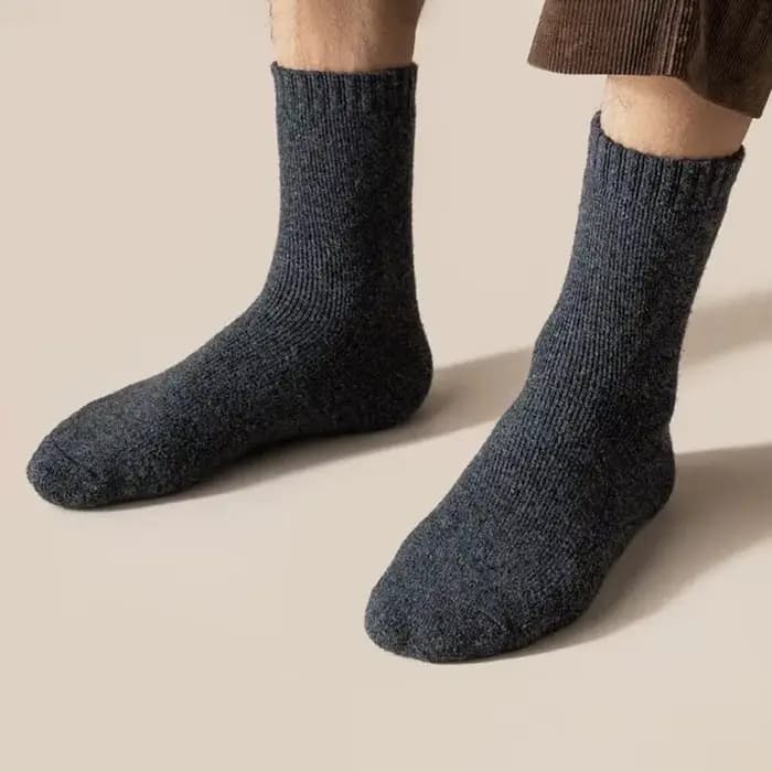 2 paires/chaussettes pour hommes laine Super épaisse chaussettes en laine mérinos de haute qualité affaires automne hiver chaussettes mi-jambes confortables grande taille hommes