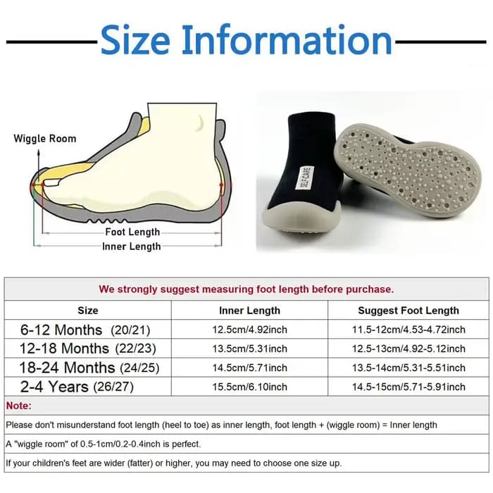 Chaussures-chaussettes antidérapantes pour bébé