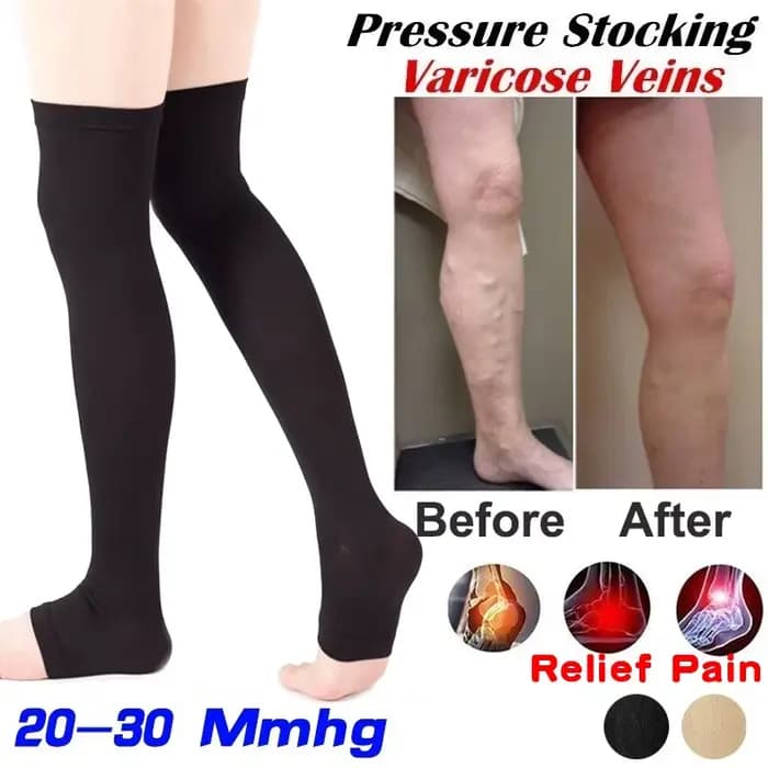 Chaussettes à haute Compression, soutien des jambes, chaussettes de Compression extensibles, Anti-Fatigue, soulagement de la douleur, bas hauts pour hommes et femmes