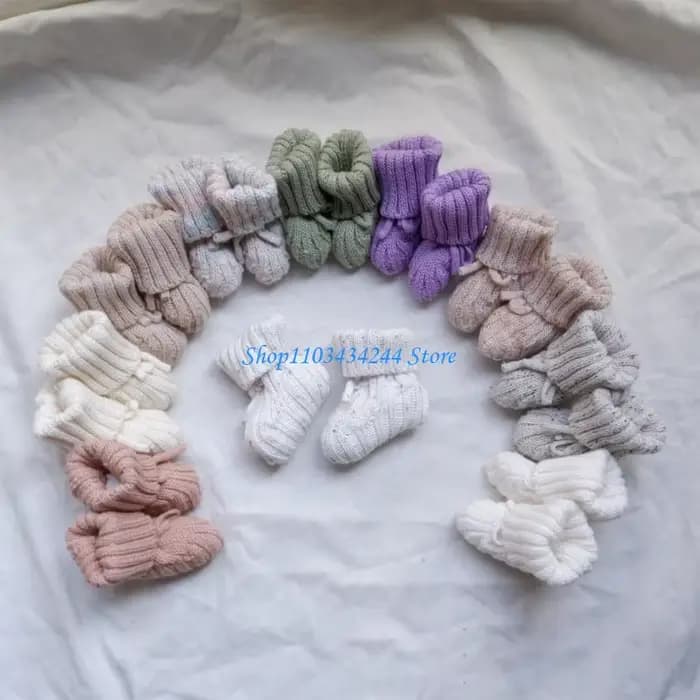 Chaussettes tricotées en coton pour nouveau-né