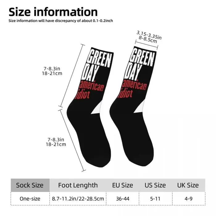 Green Day American Idiot Albuum couverture hommes femmes col rond chaussettes en plein air nouveauté printemps été automne hiver bas cadeau