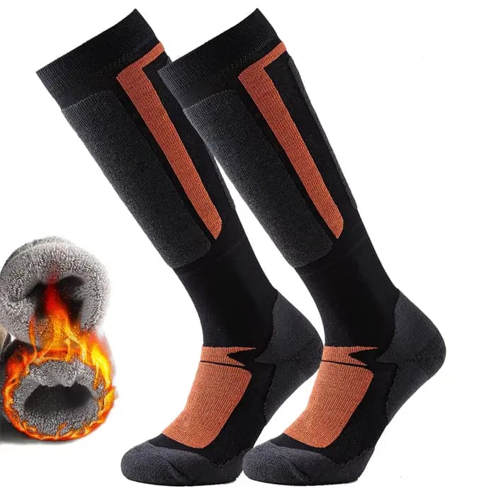 Hommes femmes chaussettes de ski hiver réchauffement épais genou haute