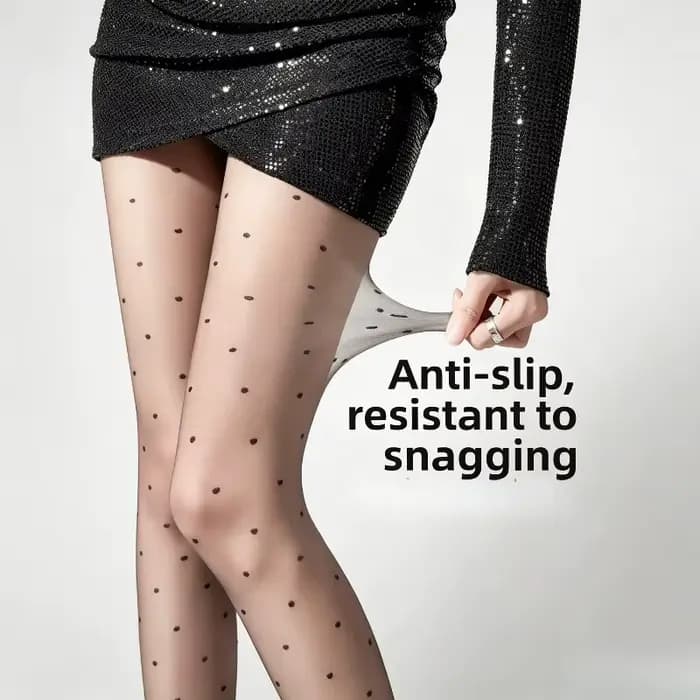2 paires de collants noirs à pois pour femmes, ultra fins, résistants à l'usure, transparents, imprimés cœur, embellissants pour la peau, collants de printemps et d'été