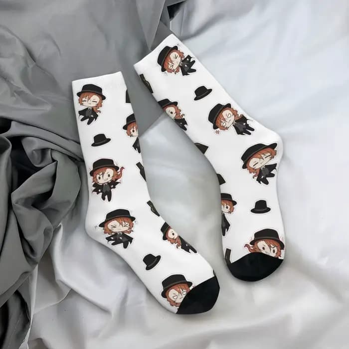 Bungou chiens errants Chuuya Nakahara hommes femmes chaussettes loisirs beau adapté à toutes les saisons cadeaux d'habillage