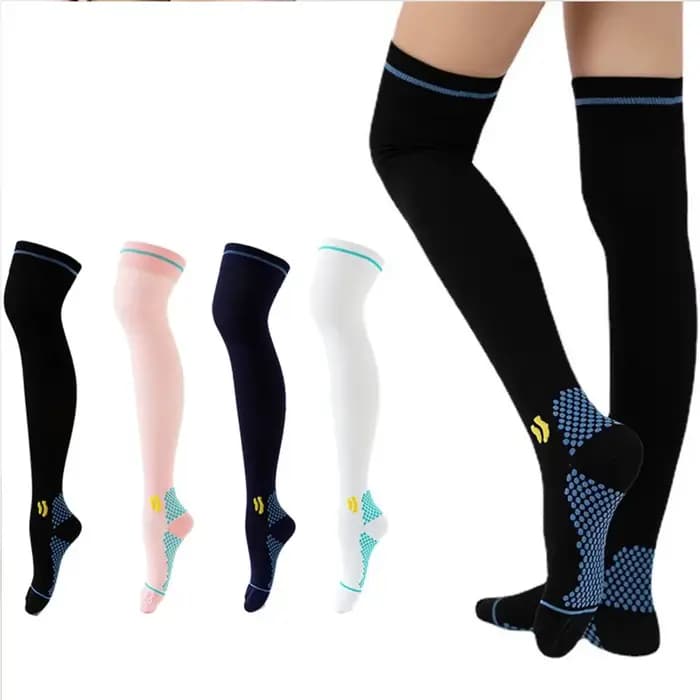 Chaussettes de sport de compression allongées pour hommes et femmes, pour course à pied, fitness, randonnée, cyclisme, varices