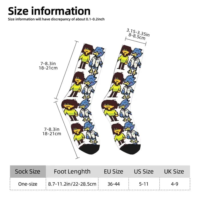 Berdly et Kris chaussettes Deltarune bas modernes femmes hommes doux respirant