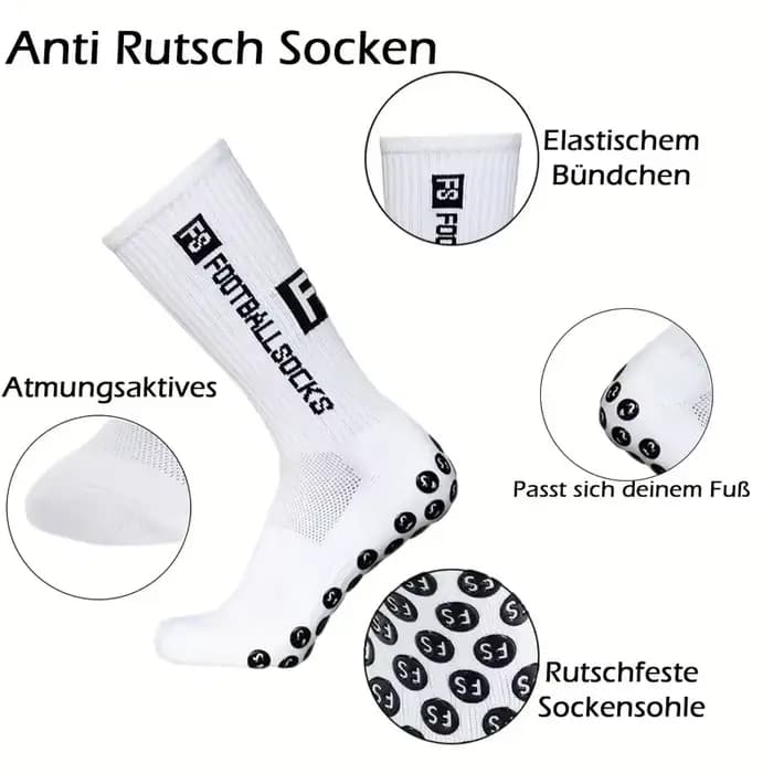 5 paires de chaussettes de Football antidérapantes