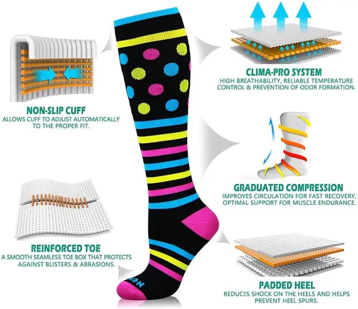 Bas de Compression unisexe Sport jambe pression Nylon course voyage heureux longue santé compresse femmes hommes chaussettes animaux