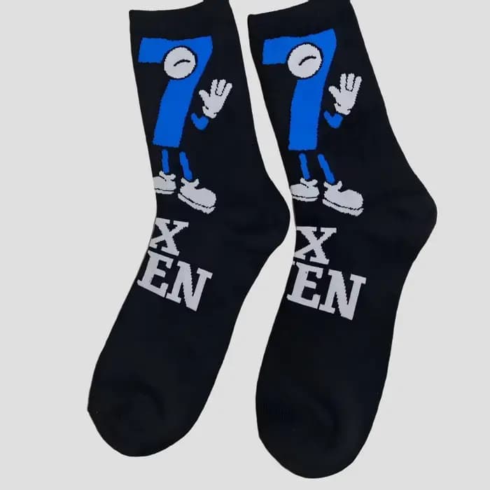 Nouveauté transfrontalière 67 Paire de chaussettes mi-mollet pour homme à motifs de dessins animés et lettres amusantes