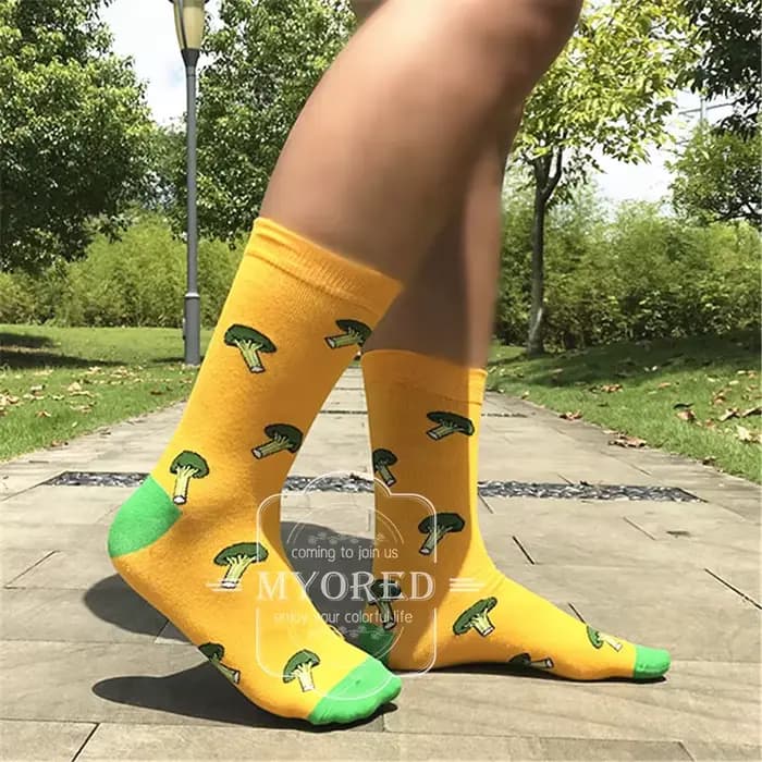 MYORED 1 paire hommes chaussettes coton drôle équipage