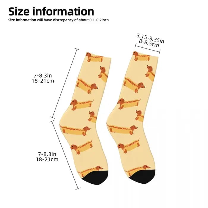 Chaussette folle drôle pour hommes Hot Dog Hip Hop Harajuku teckel heureux motif respirant imprimé garçons équipage