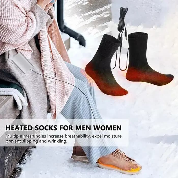 Chaussettes chauffantes électriques rechargeables USB