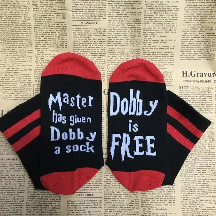 Chaussettes fantaisie unisexes « Le Maître a offert à Dobby une chaussette