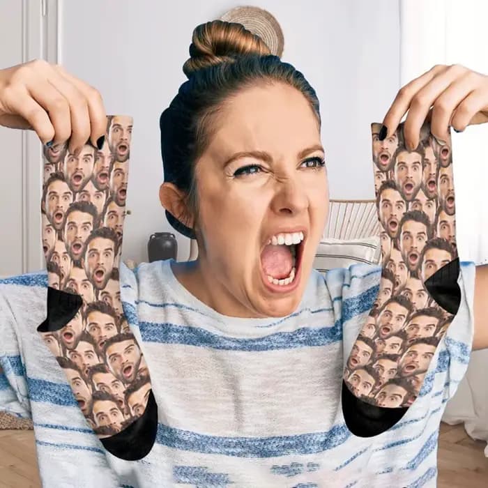 Chaussettes personnalisées pour le visage
