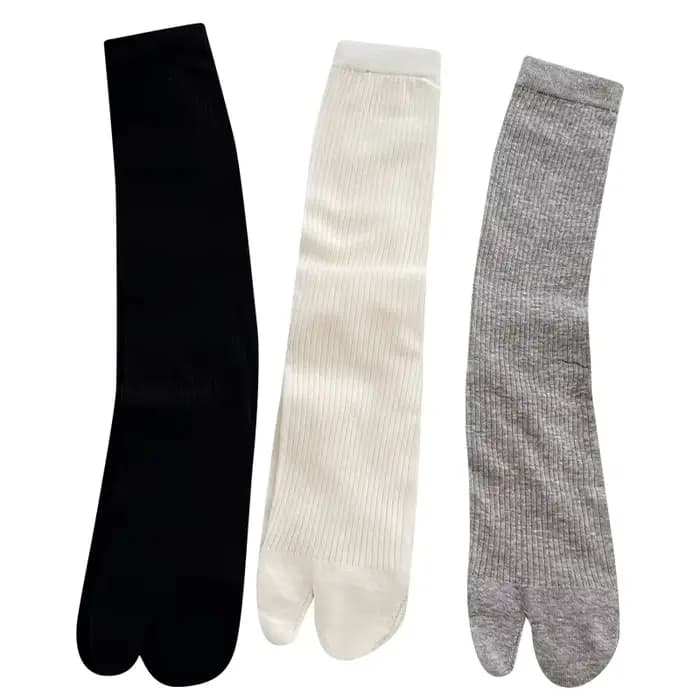 1/3 Paires de chaussettes Tabi en coton japonais pour femmes