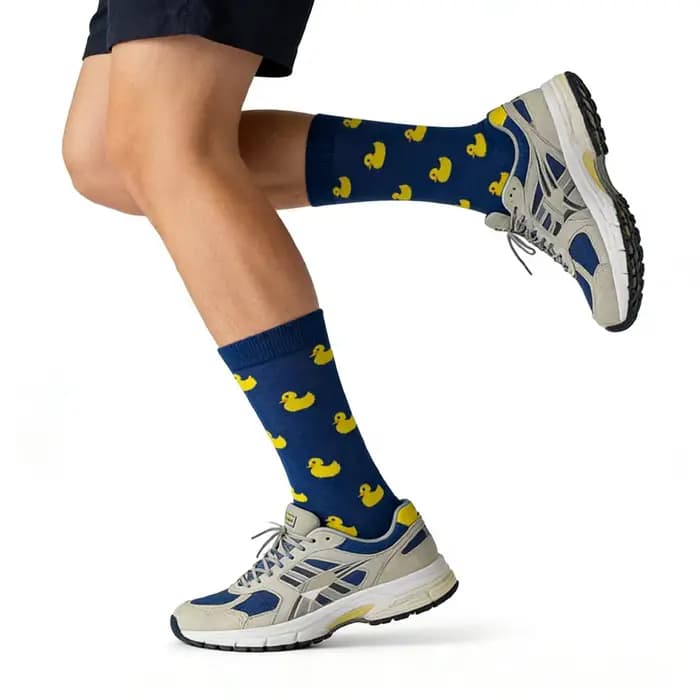 Match-Up Hommes Canard de Bande Dessinée Peigné Coton Crew chaussettes Marque chaussettes (5 paires/lot)