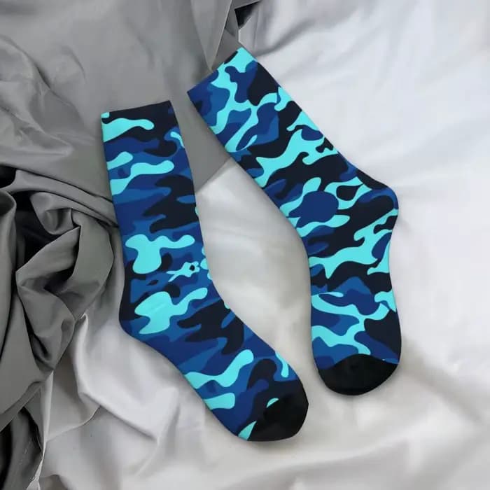 DulCamSolomon-Chaussettes camouflage militaire bleu marine pour hommes et femmes