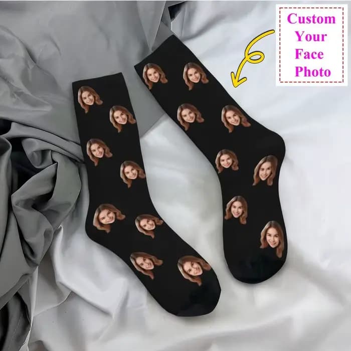 Chaussettes personnalisées avec Photo de visage pour hommes et femmes