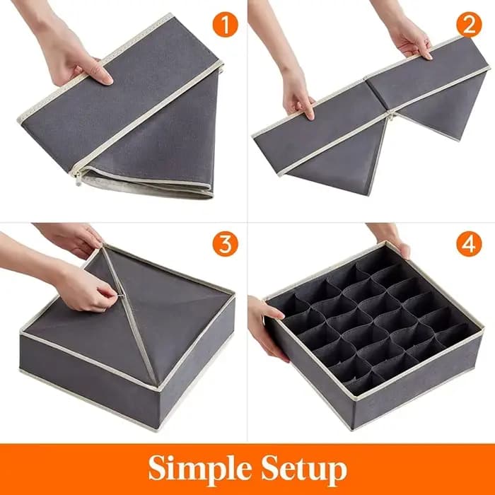Organisateur de sous-vêtements de chaussettes, diviseur de tiroir pliable, organisateurs de placard, bacs, boîte de rangement d'organisation d'armoire pour chaussettes, sous-vêtements cravate