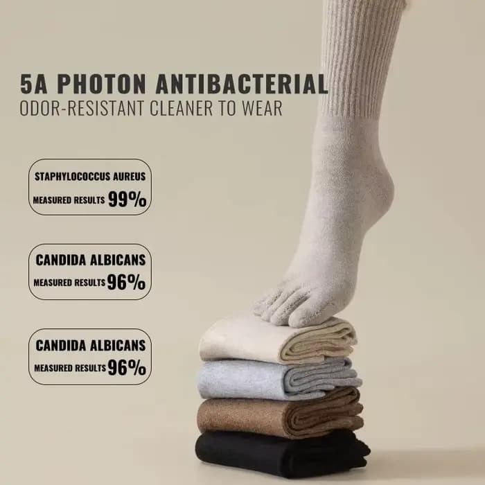 MiiOW hommes cinq doigts chaussette résistant au froid cachemire bout fendu