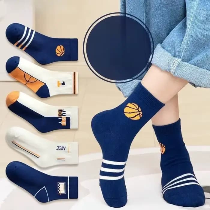 Lot de 5 paires de chaussettes en coton doux pour garçon