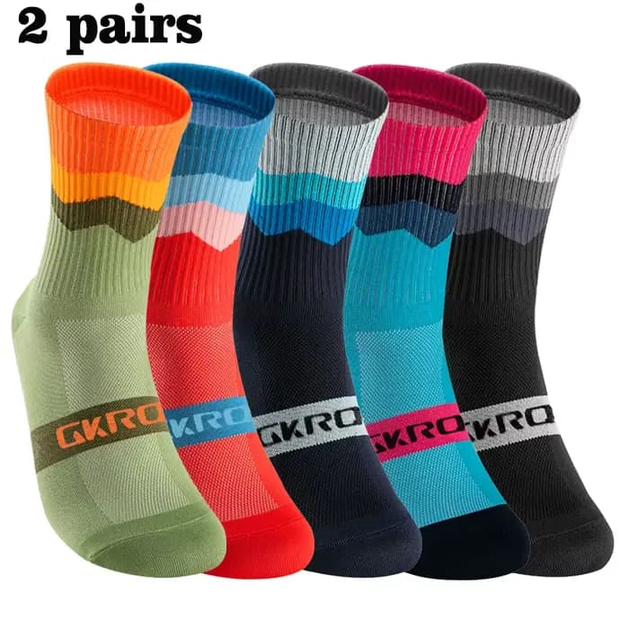 2 paires de chaussettes de cyclisme professionnelles