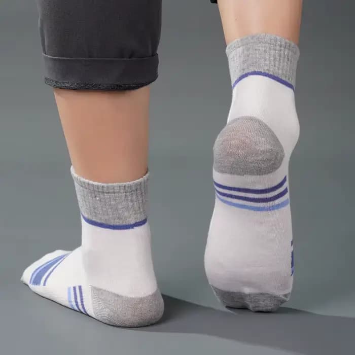 10 pièces (5 paires) de chaussettes rayées pour hommes et femmes