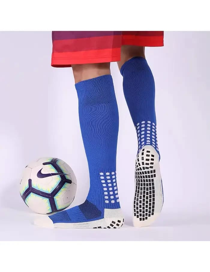 Chaussettes antidérapantes pour hommes, chaussettes de Football, antidérapantes sur le mollet, Baseball, Rugby, coussin épais, chaussettes athlétiques, blanc, noir, bleu
