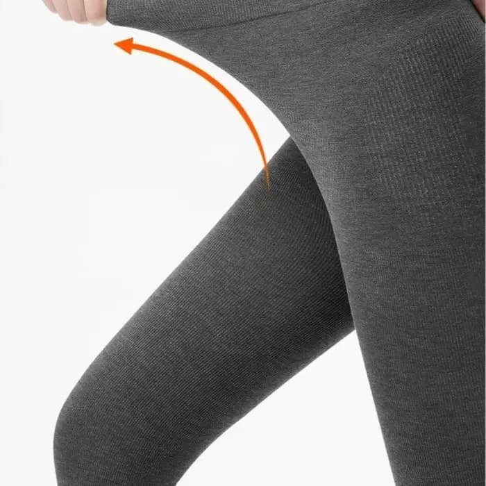 Collants gris en laine et cachemire pour femme, bas chauds et épais, Lingerie thermique, taille haute, bonneterie élastique, hiver