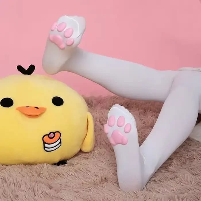 Patte de chat cuisse haute chaussettes Golves ensemble manches mignon doux 3D orteil haricots bas mitaines chaton