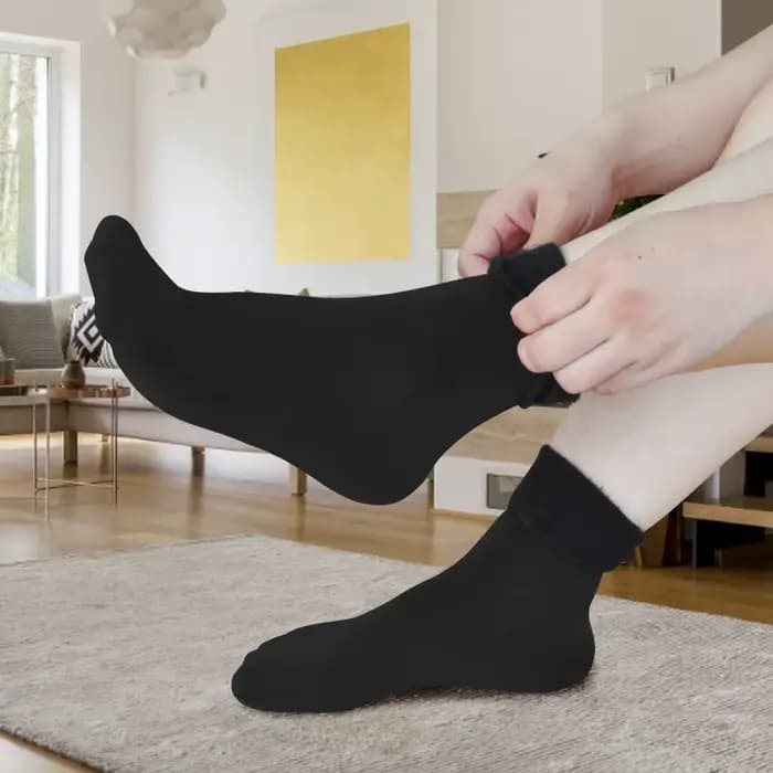 1-5 paires hiver neige chaussettes femmes hommes velours épaissi moyen Tube couleur unie sol thermique sommeil