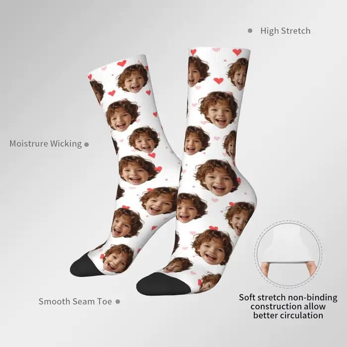 Chaussettes personnalisées en forme de visage