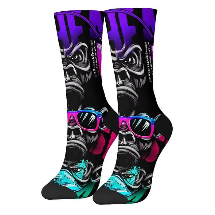 Chaussettes de style hip-hop rétro amusantes pour hommes