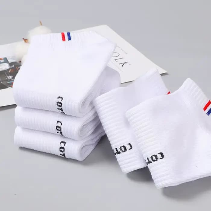 5/10 paires 1 Lot chaussettes hommes été mince Tube bas respirant blanc noir rayé cadeau Sport cheville