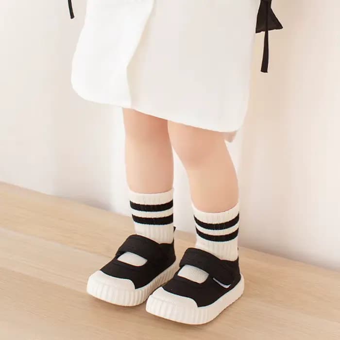 Chaussettes de Sport blanches et noires pour enfants