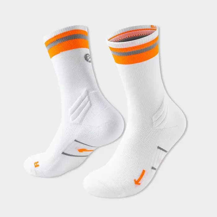 Chaussettes de course en plein air printemps automne homme femme Marathon reflètent la lumière cyclisme sport équipage chaussette