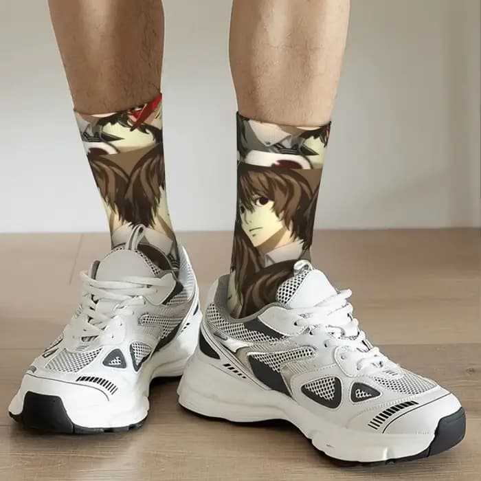 De nombreux visages de Goro Akechi chaussettes Harajuku bas de haute qualité toutes saisons
