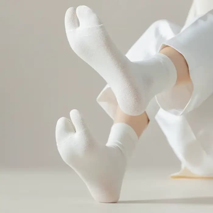 Chaussettes Tabi à deux doigts en fibre pour hommes et femmes