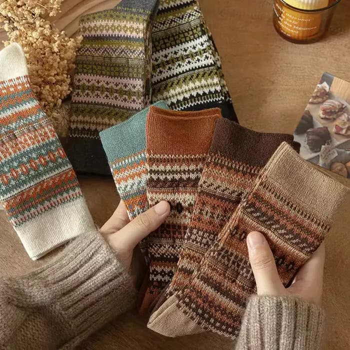 Chaussettes en laine à motif tricoté athlétique pour femmes