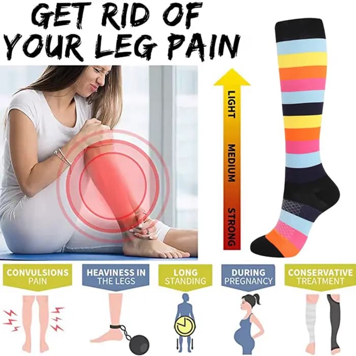 3 paires de chaussettes de Compression de couleur aléatoire pour femmes