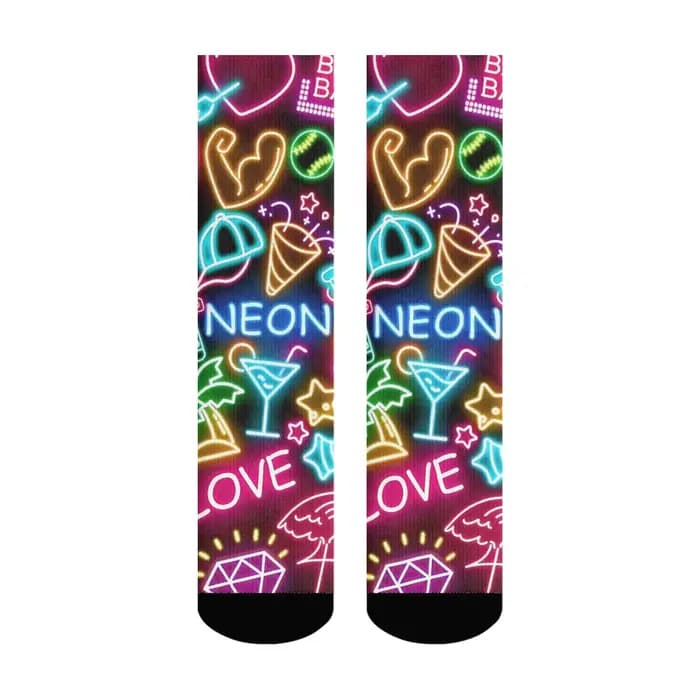 Chaussettes tendance Cyberpunk Neon Trend Crew Détail d'élément