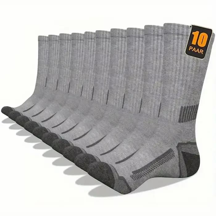 10 paires de chaussettes longues de sport à rayures pour hommes