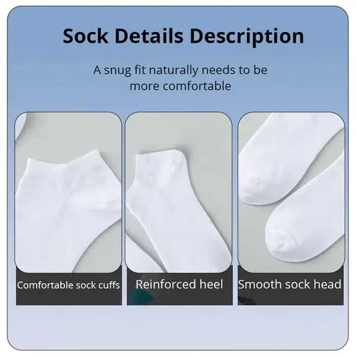 Chaussettes bateau unisexes décontractées de couleur unie